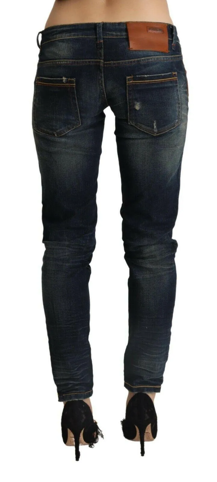 Acht Chic Dark Blue Slim Fit Denim for Style Aficionados