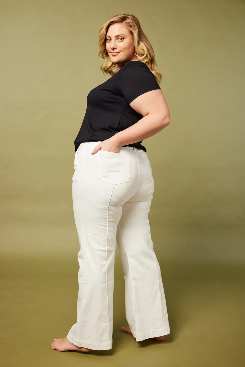 Adrift Denim Wide Leg Jeans in White