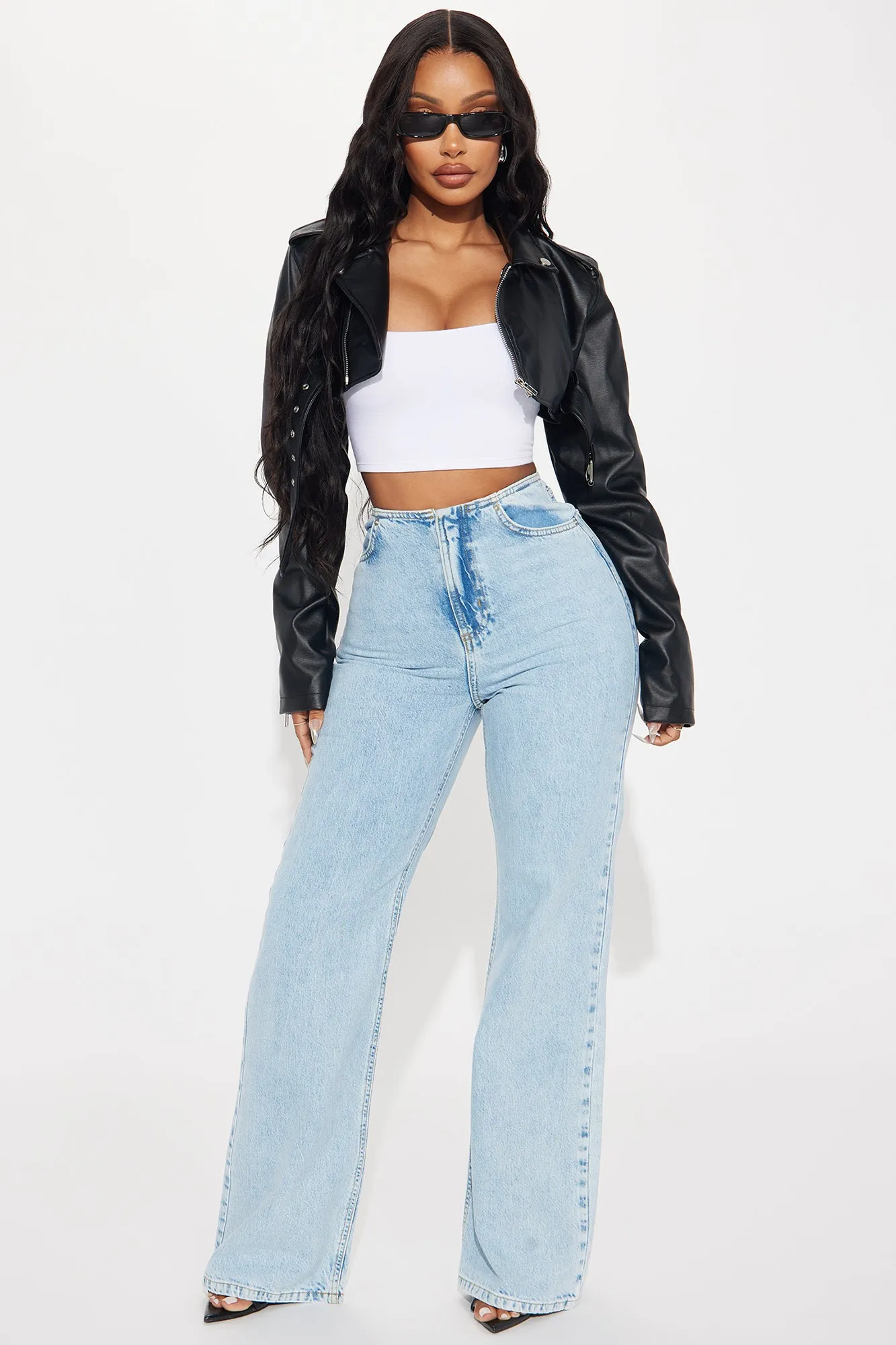 Alysia Baggy Flare Jeans - Light Wash