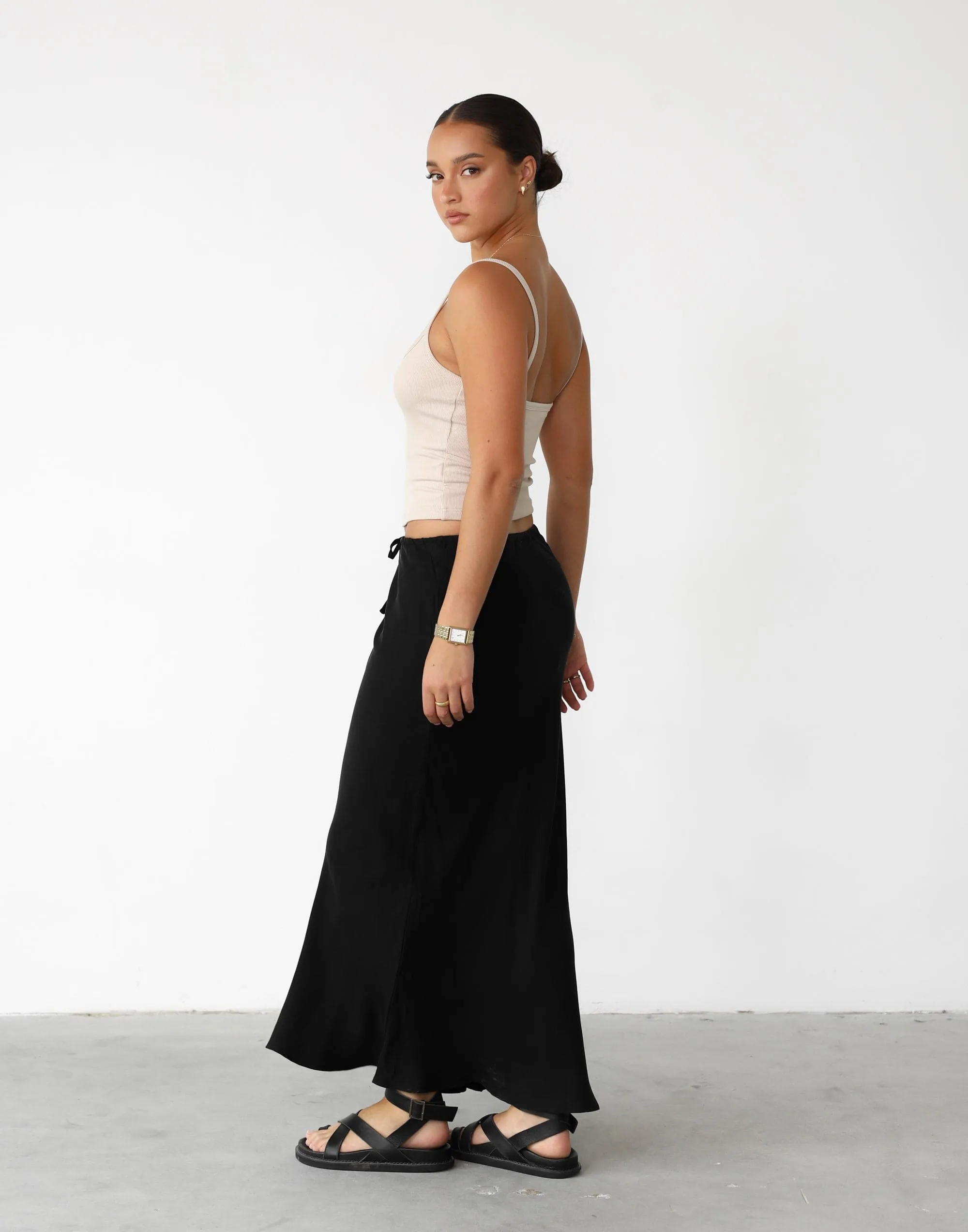 Amalie Maxi Skirt (Black)