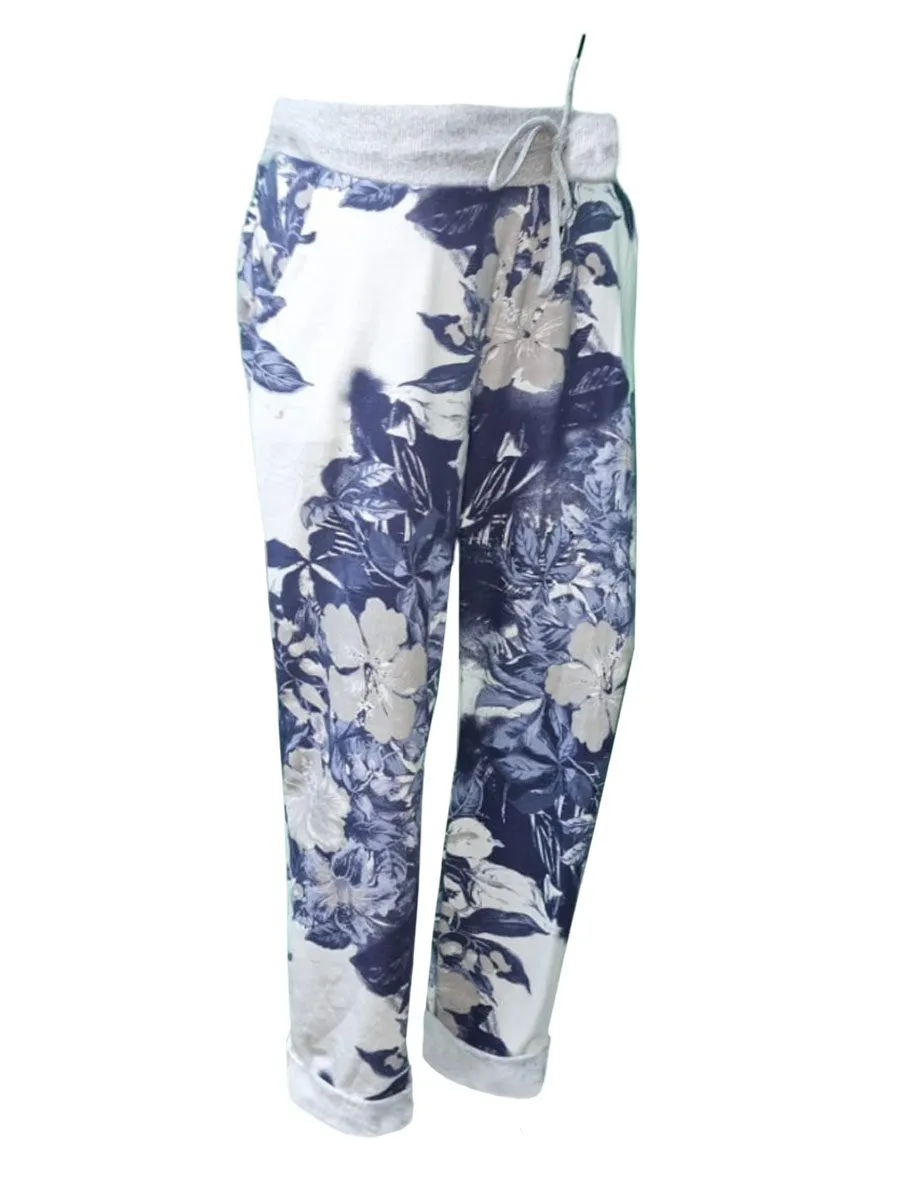 Anne   Kate Italian Parma Beige Floral Pant 14-18