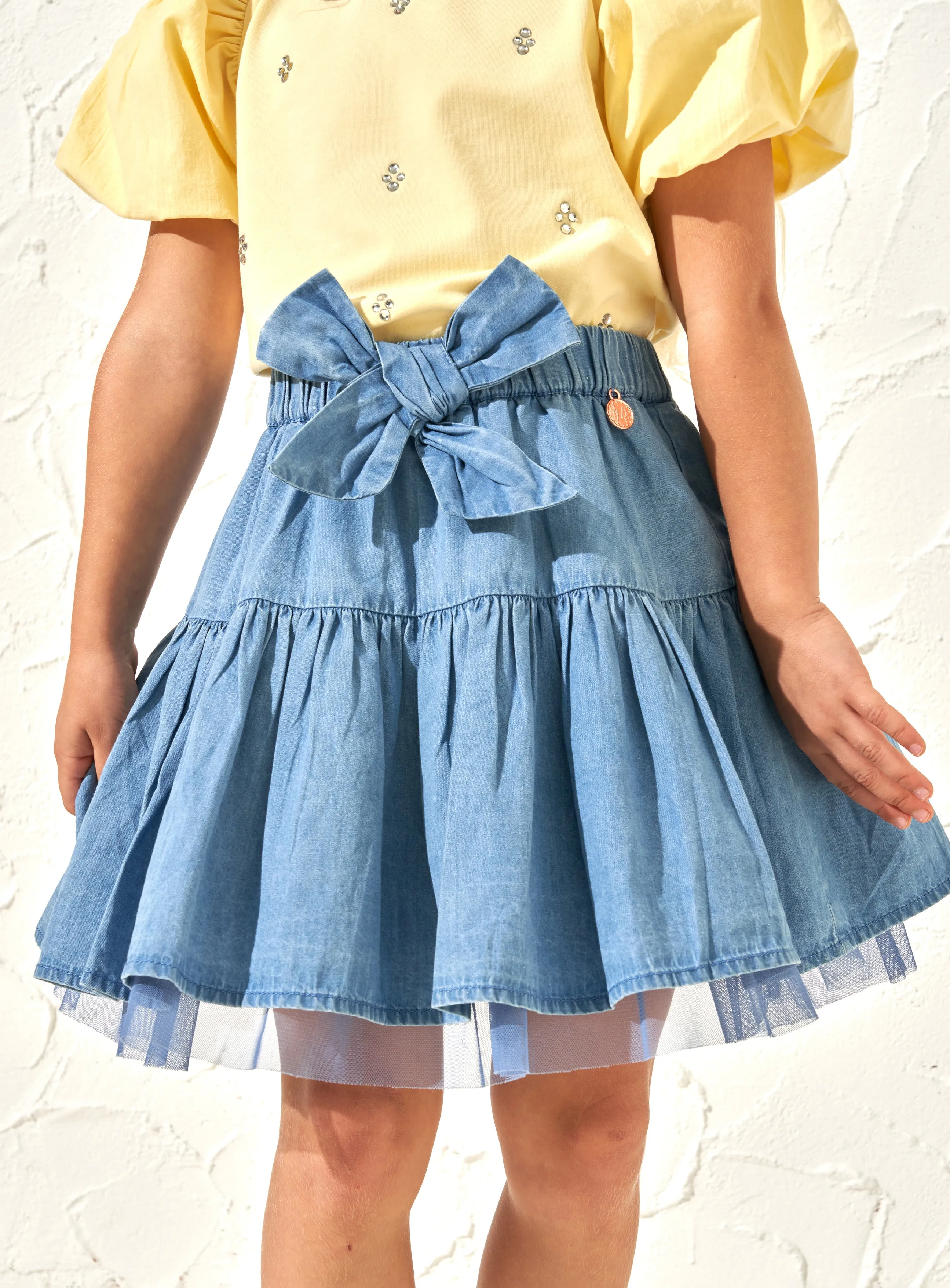 Annie Denim Bow Skirt