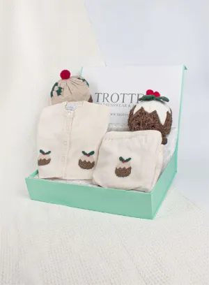 Baby Christmas Pudding Knitted Gift Set