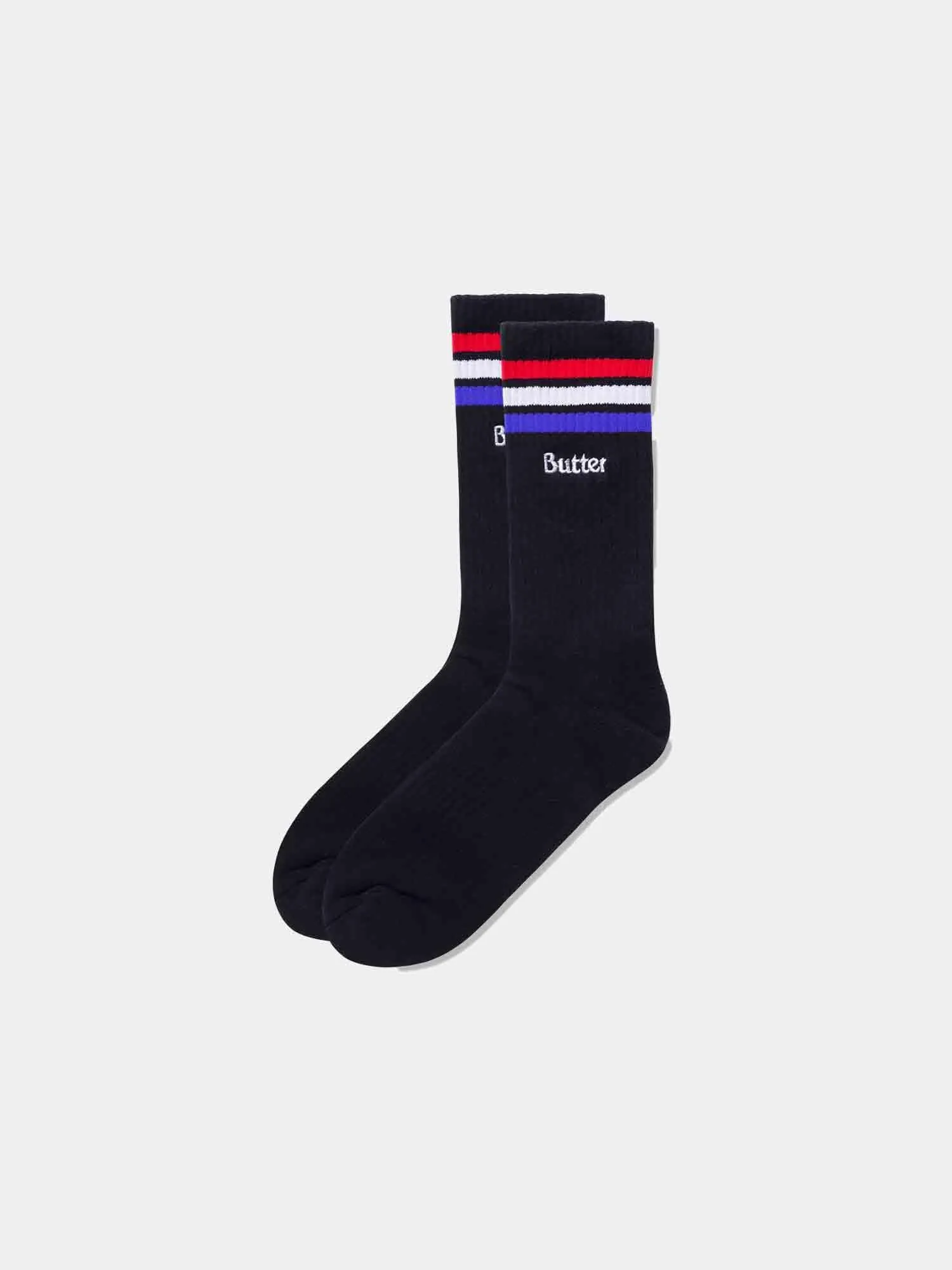 Butter Goods Strip Socks - Black