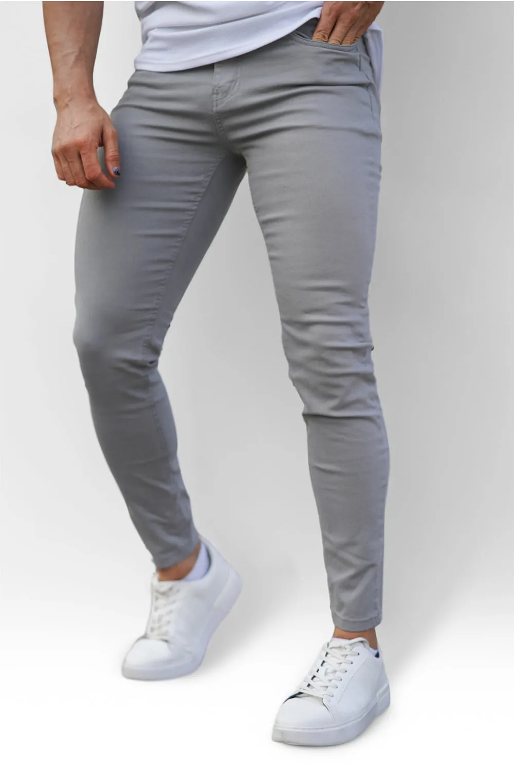 Buy $80 Free Shipping Men's Light Gray Skinny Jean