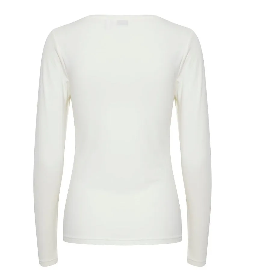 b.young women's long sleeve t-shirt Pamila 20807594 80115 milk white