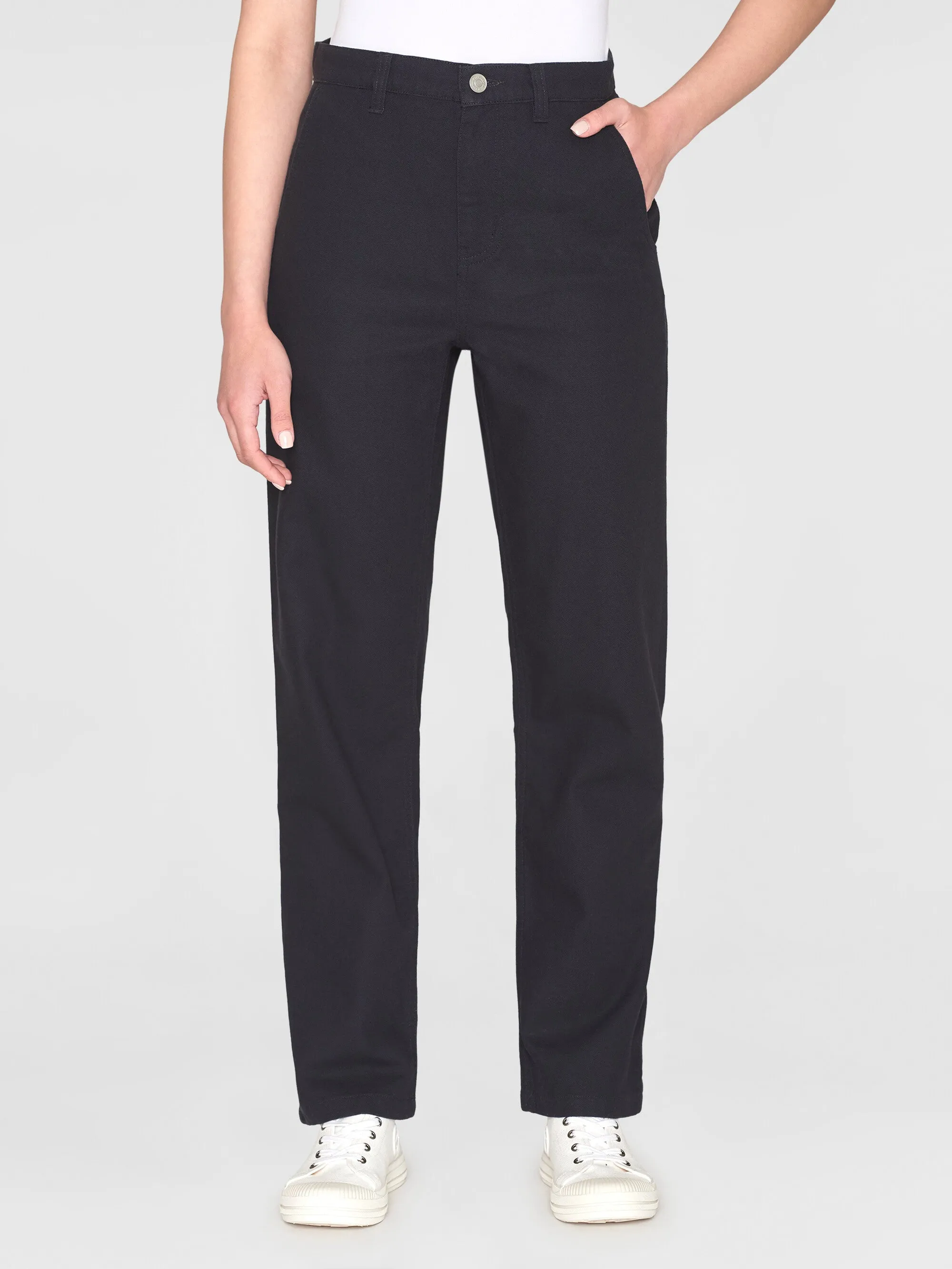 CALLA tapered canvas pant - Black Jet