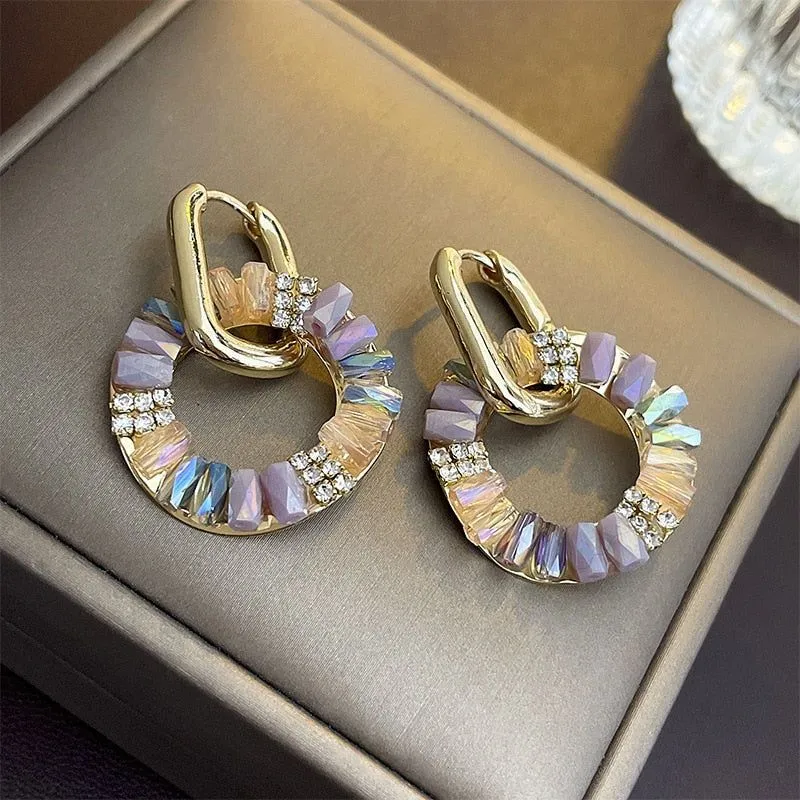 Charm Jewelry: Fashion Circle Buckle Stud Earrings (WB147)