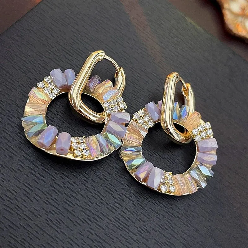 Charm Jewelry: Fashion Circle Buckle Stud Earrings (WB147)