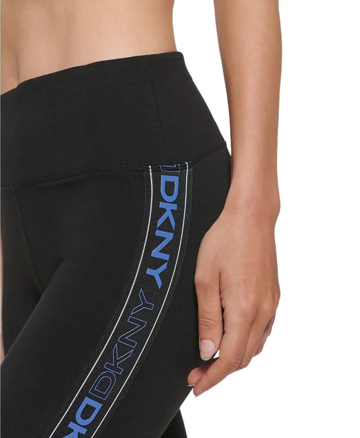 DKNY Sport Women's High-Waist 7/8 Leggings, Azul, Black, M