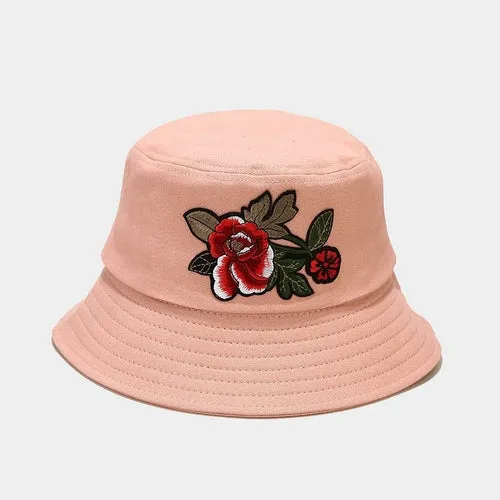 Fashion Cotton Embroidery Bucket Hat