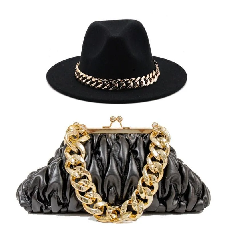 Fedora Hat And Handbag - Two Piece Luxury Accessories