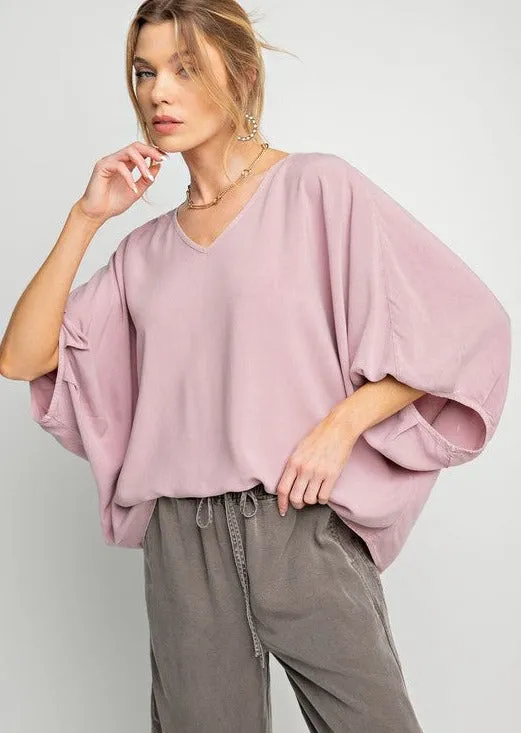 FINAL SALE - Mineral Wash Flowy Tops - 2 Colors!