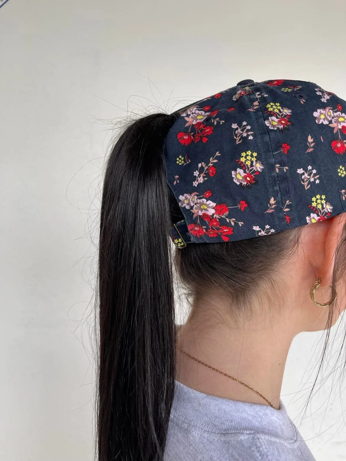 Floral Mama Hidden Ponytail Hat