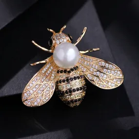 Fresh Accessories - Brooch Bee Pearl Gold