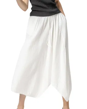 Gauze Waterfall Skirt (White)