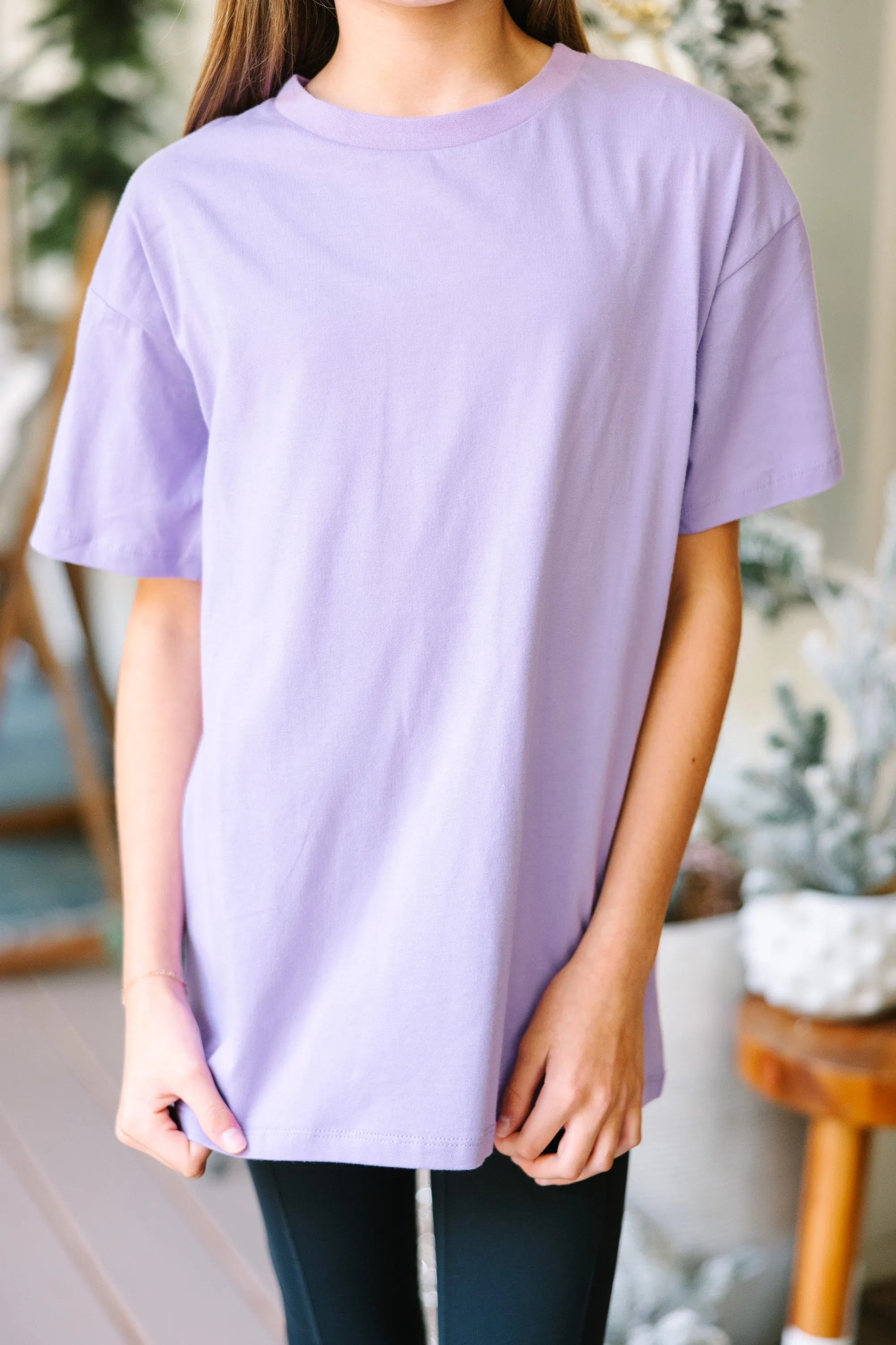 Girls: Lavender Oversized Tee