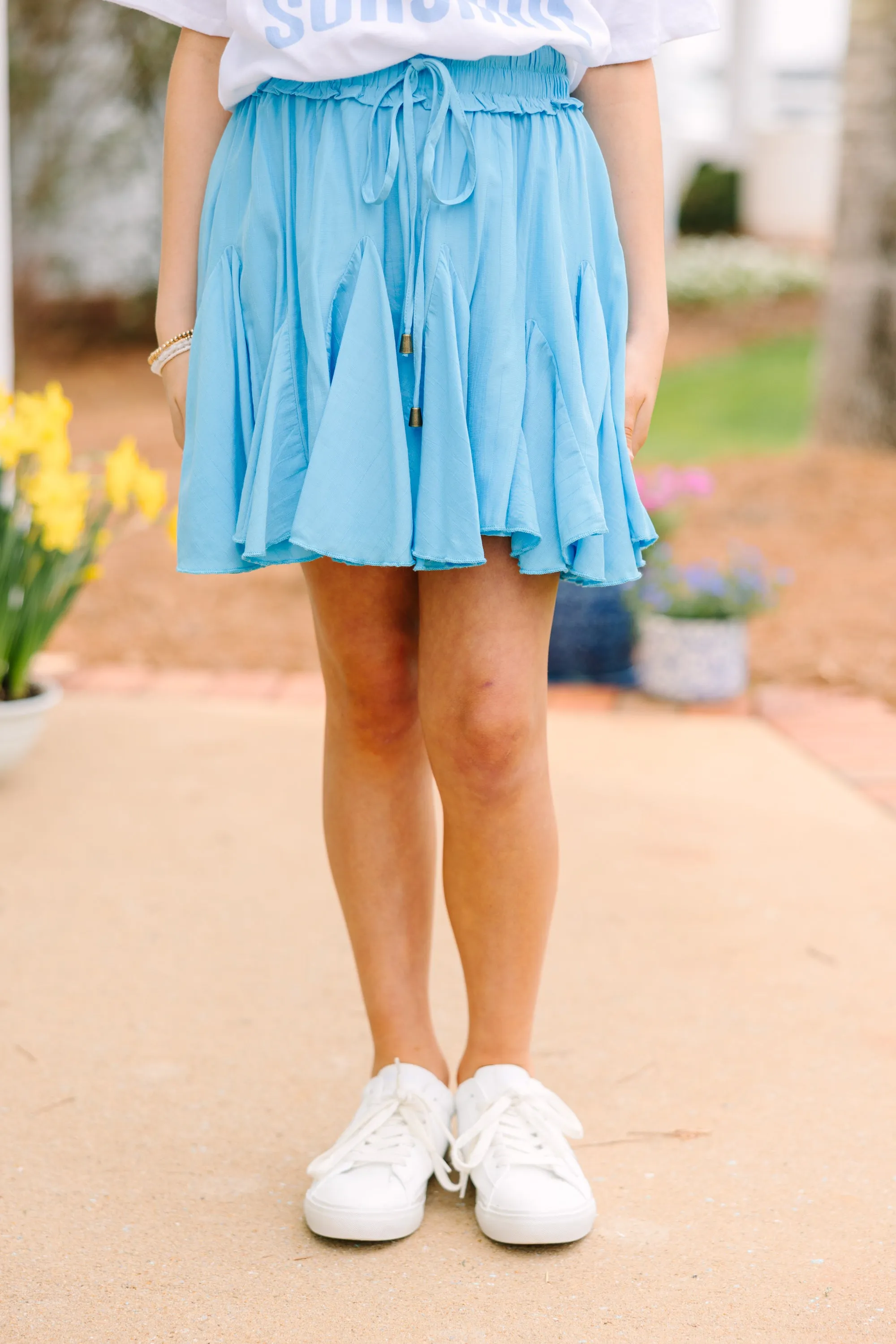 Girls: Look Your Way Aqua Blue Ruffled Skort