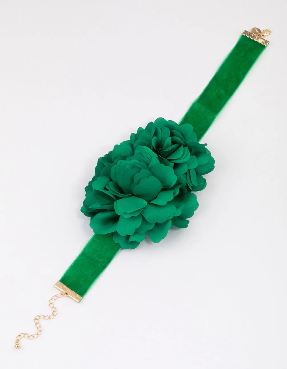 Green Double Flower Corsage Choker