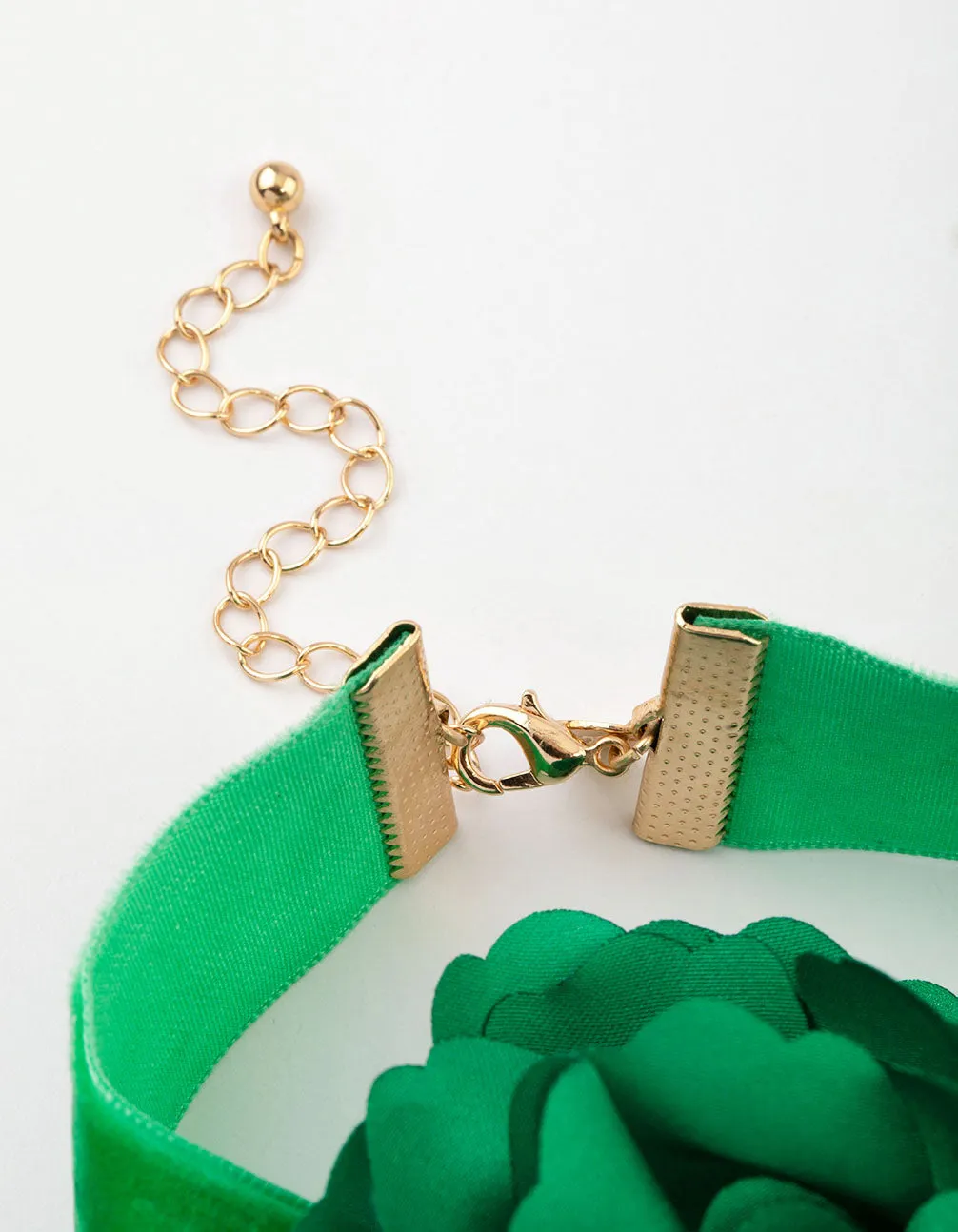 Green Double Flower Corsage Choker