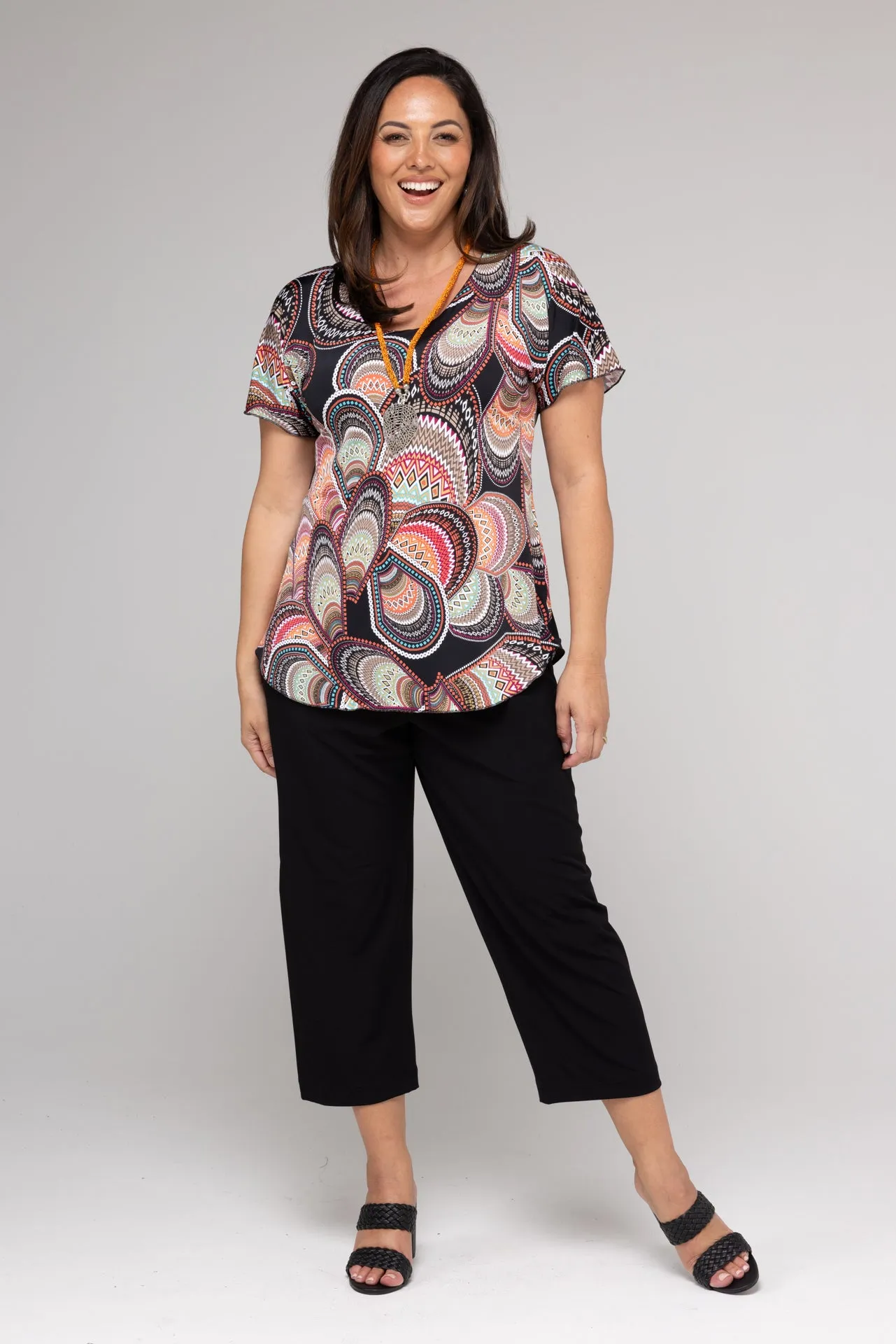 Inca Print Longer Sleeve Jersey Top