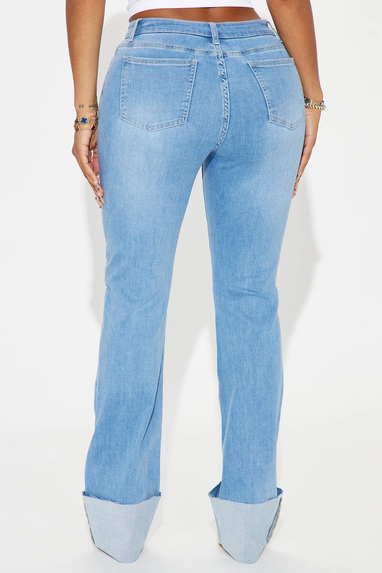 It's Cuffing Season Stretch Bootcut Jeans - Medium Wash