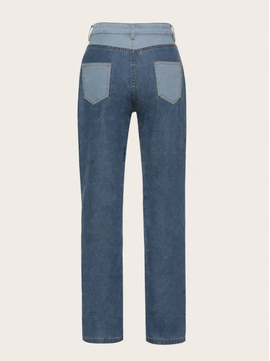 Le Baggy High Waisted Wide Leg Denim Palazzo Jeans Pants