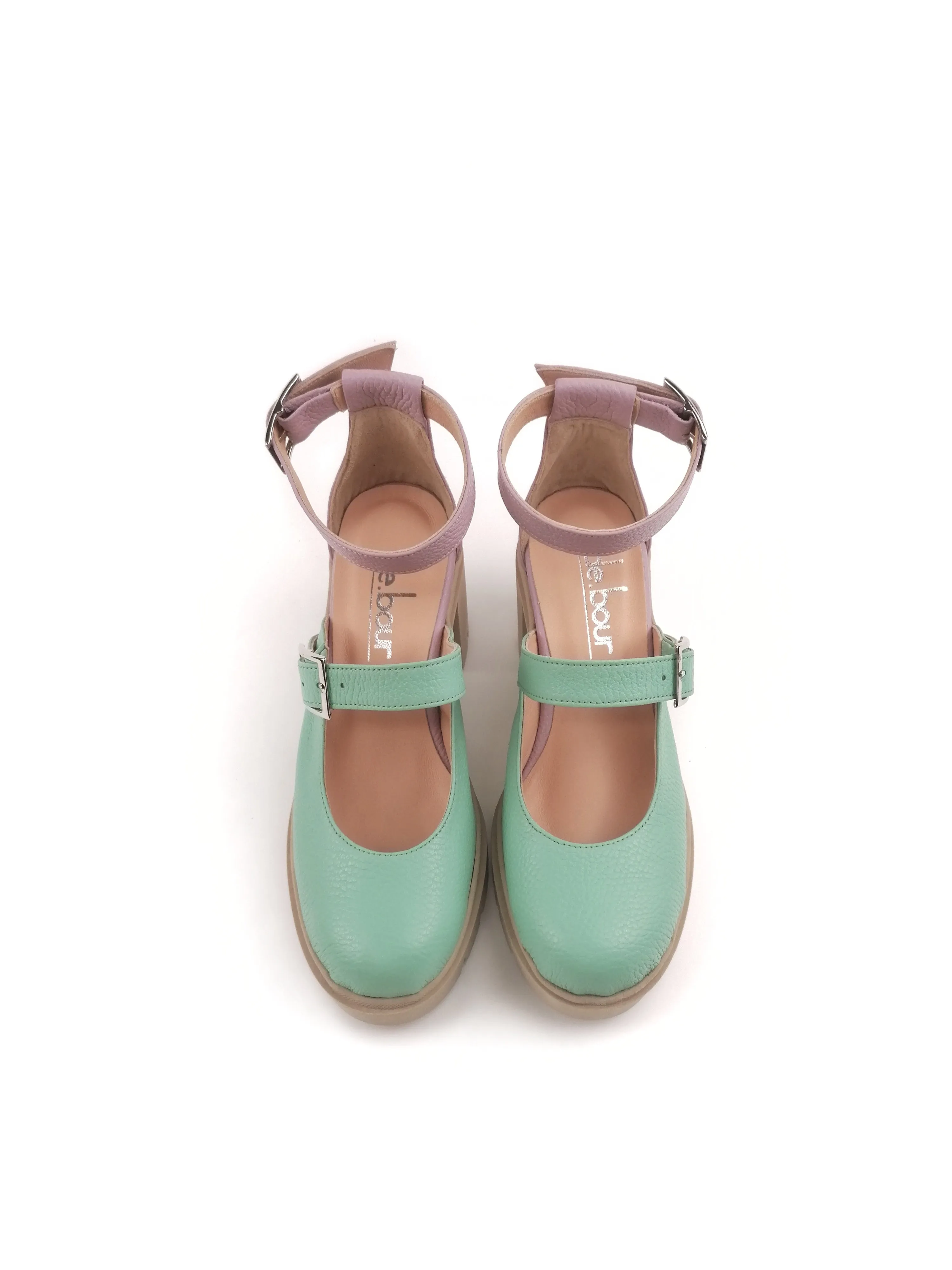 LEXIE MINT/LILAC RUBBER HEELS (7,5cm)