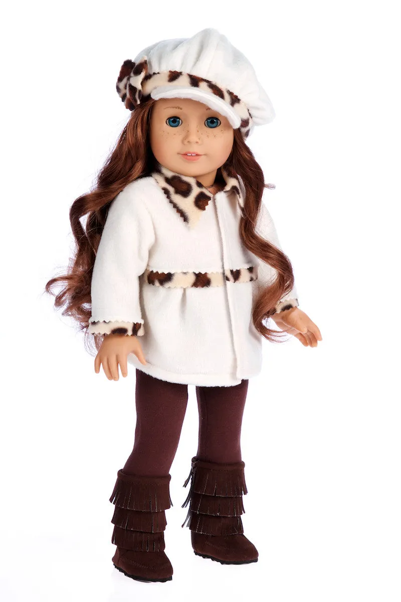 Marshmallow - 18 inch Doll Clothes - 4 Piece Doll Outfit - Coat, Hat, Leggings and Boots