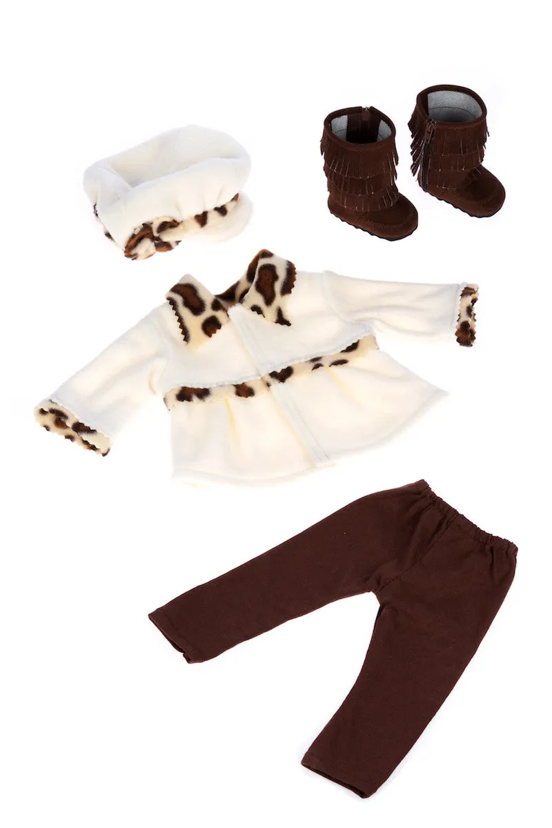 Marshmallow - 18 inch Doll Clothes - 4 Piece Doll Outfit - Coat, Hat, Leggings and Boots