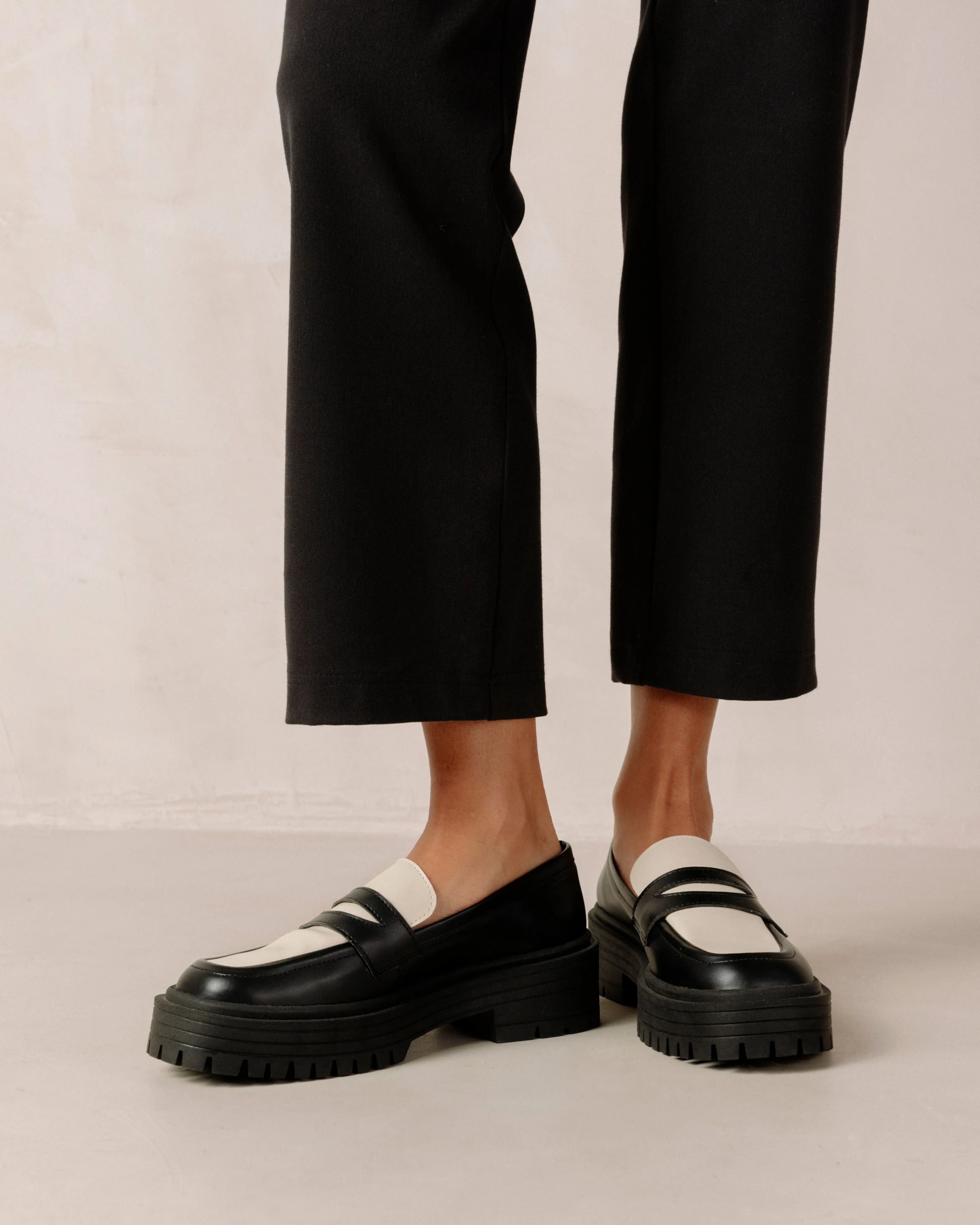 Mask Black Vegan Leather Loafers