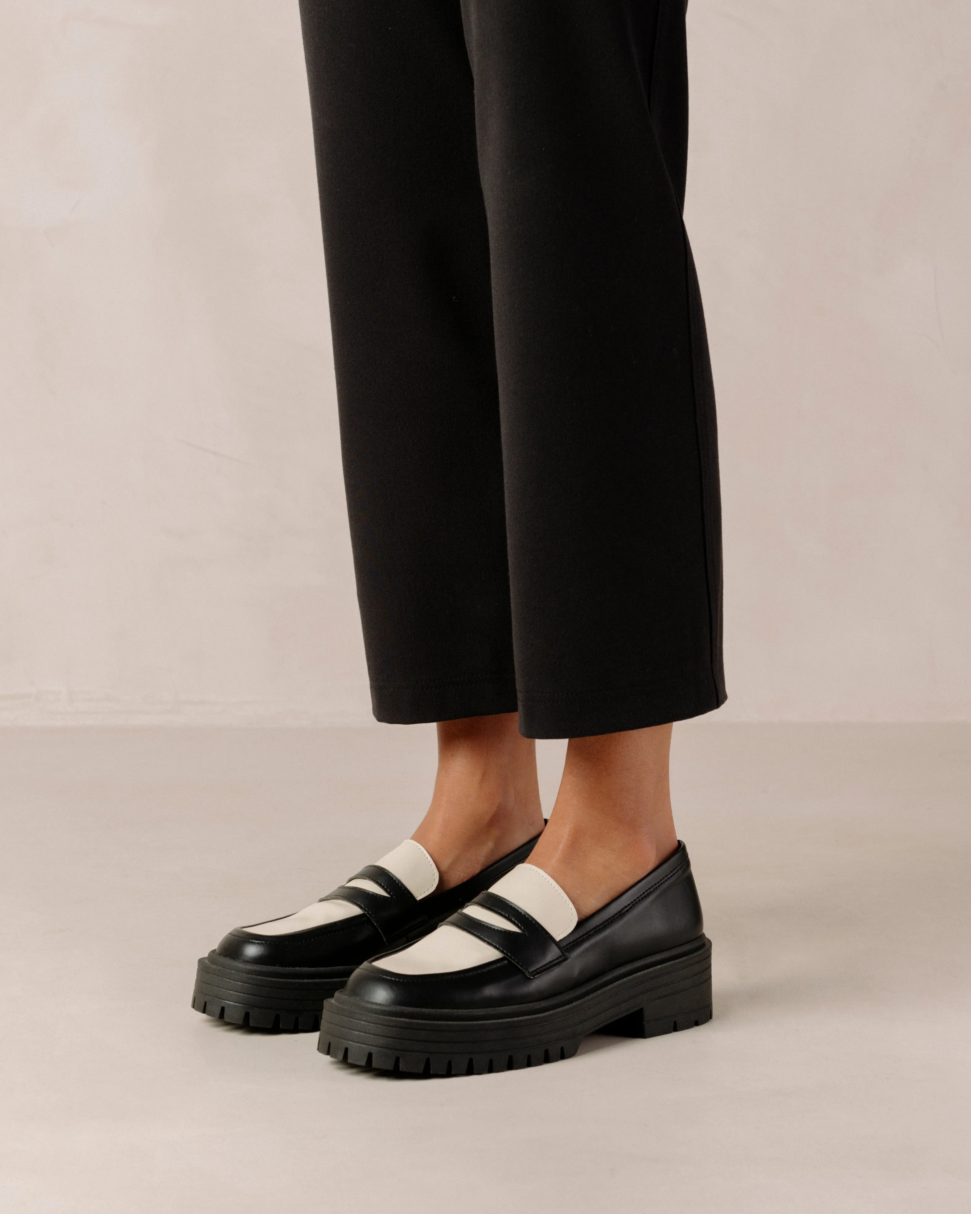 Mask Black Vegan Leather Loafers