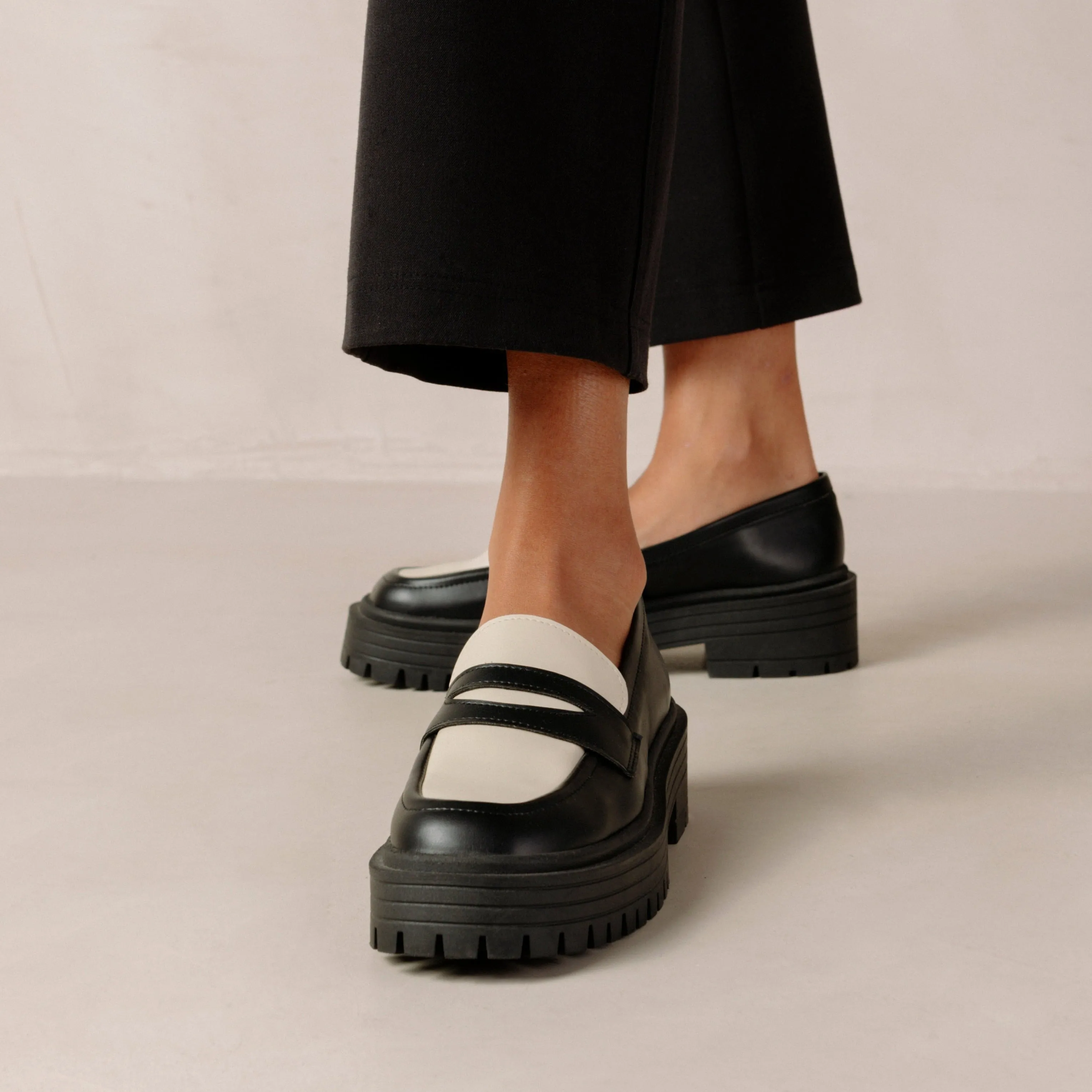 Mask Black Vegan Leather Loafers