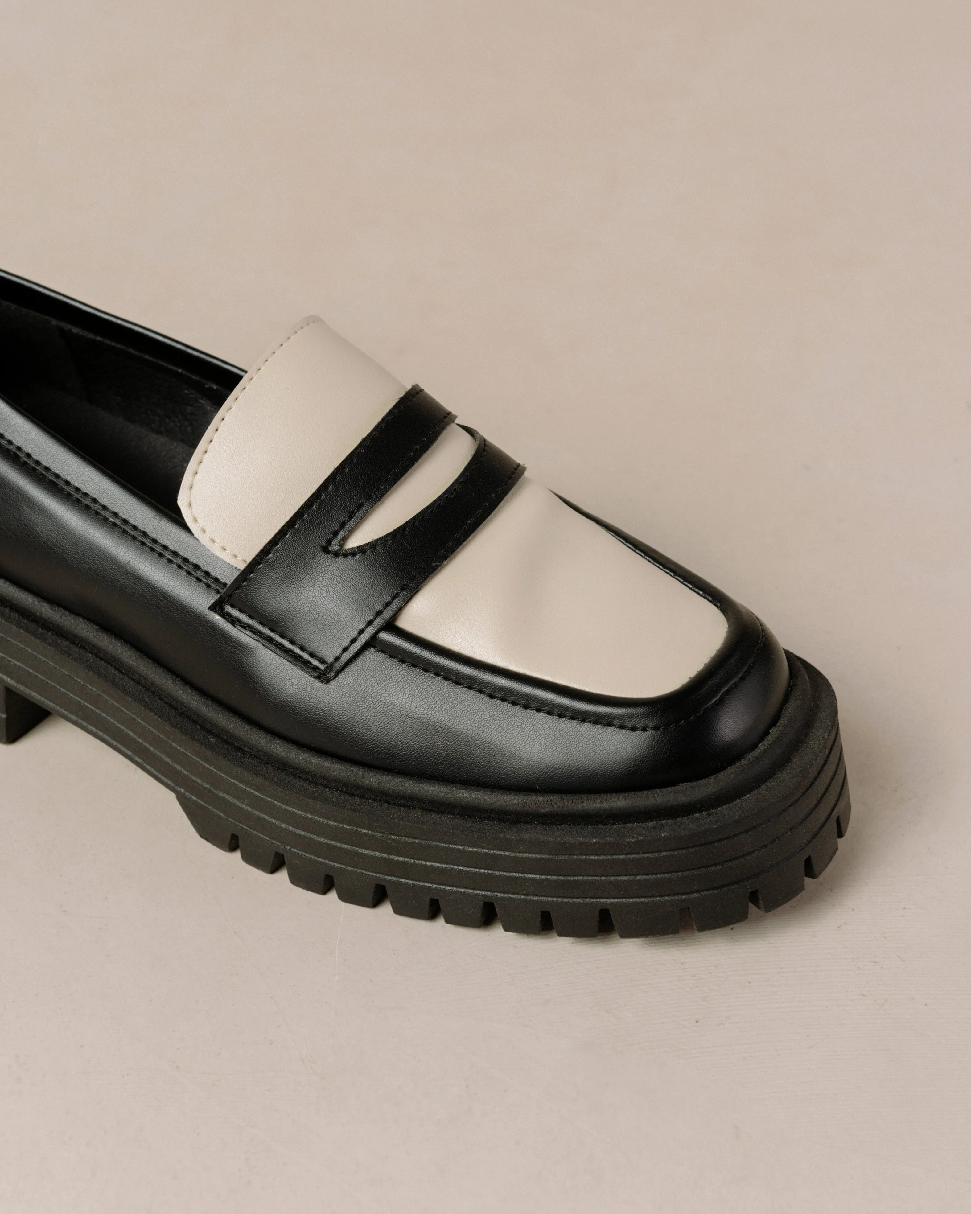 Mask Black Vegan Leather Loafers