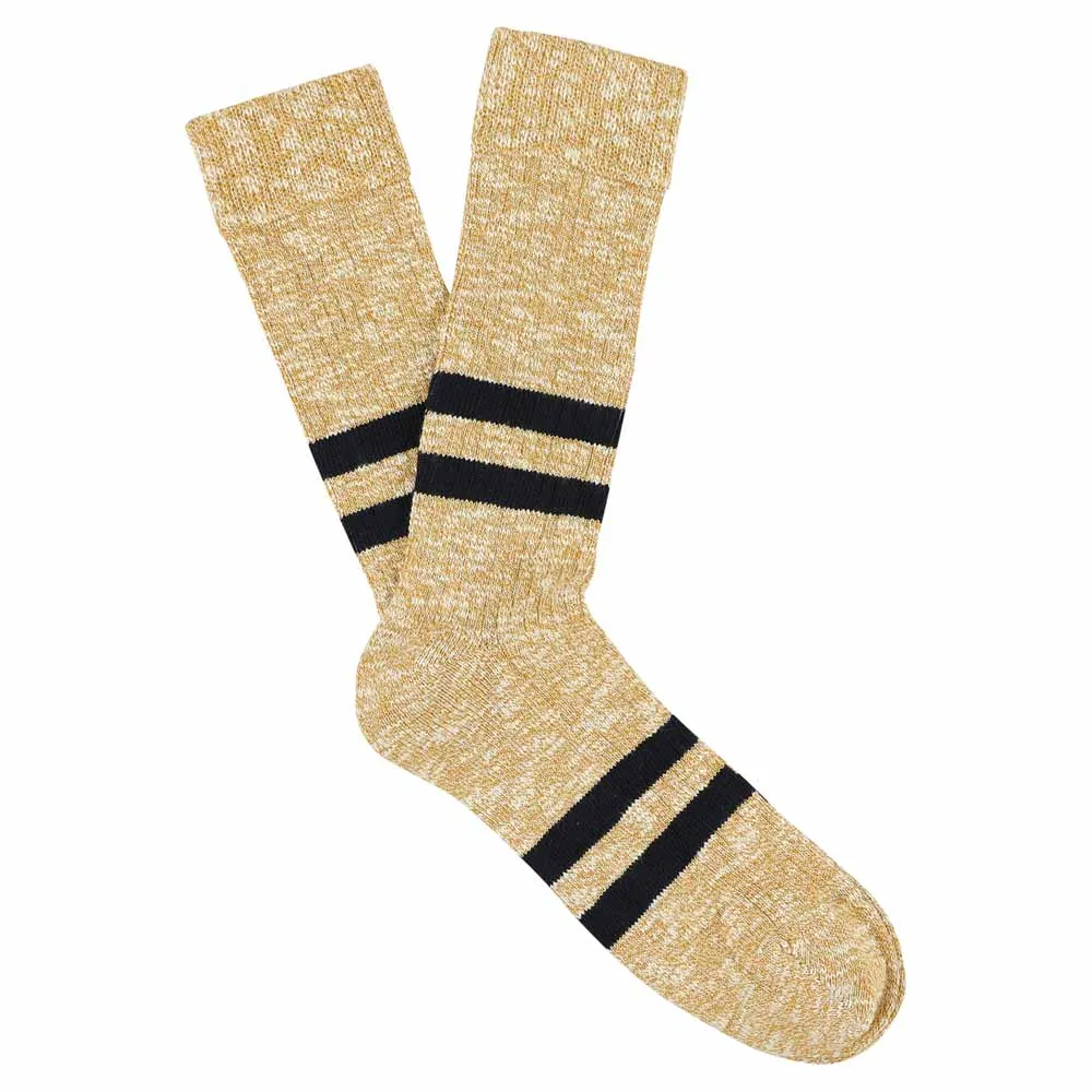 Melange Stripes Socks - Mustard / Navy