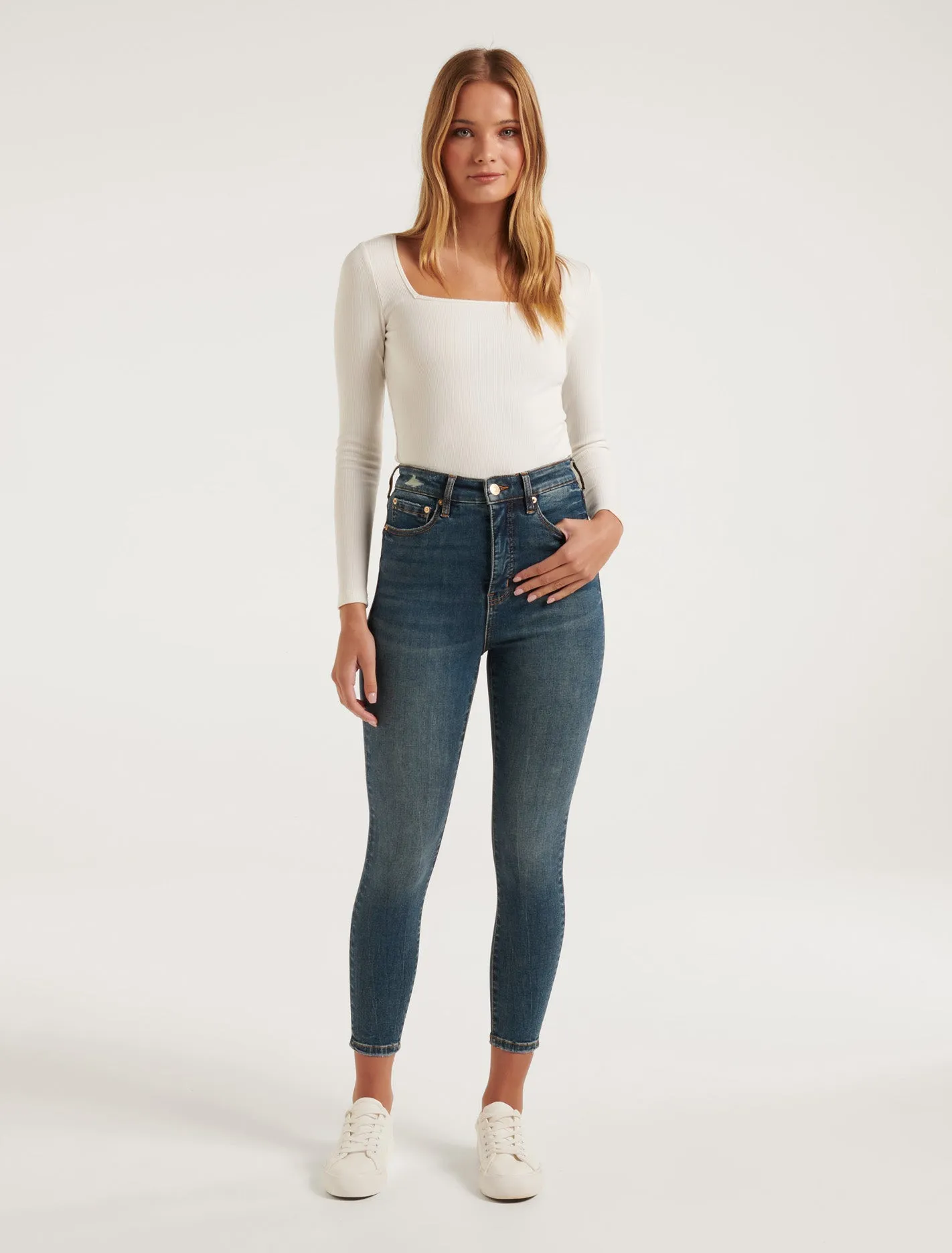 Mila Cropped High-Rise Skinny Jeans