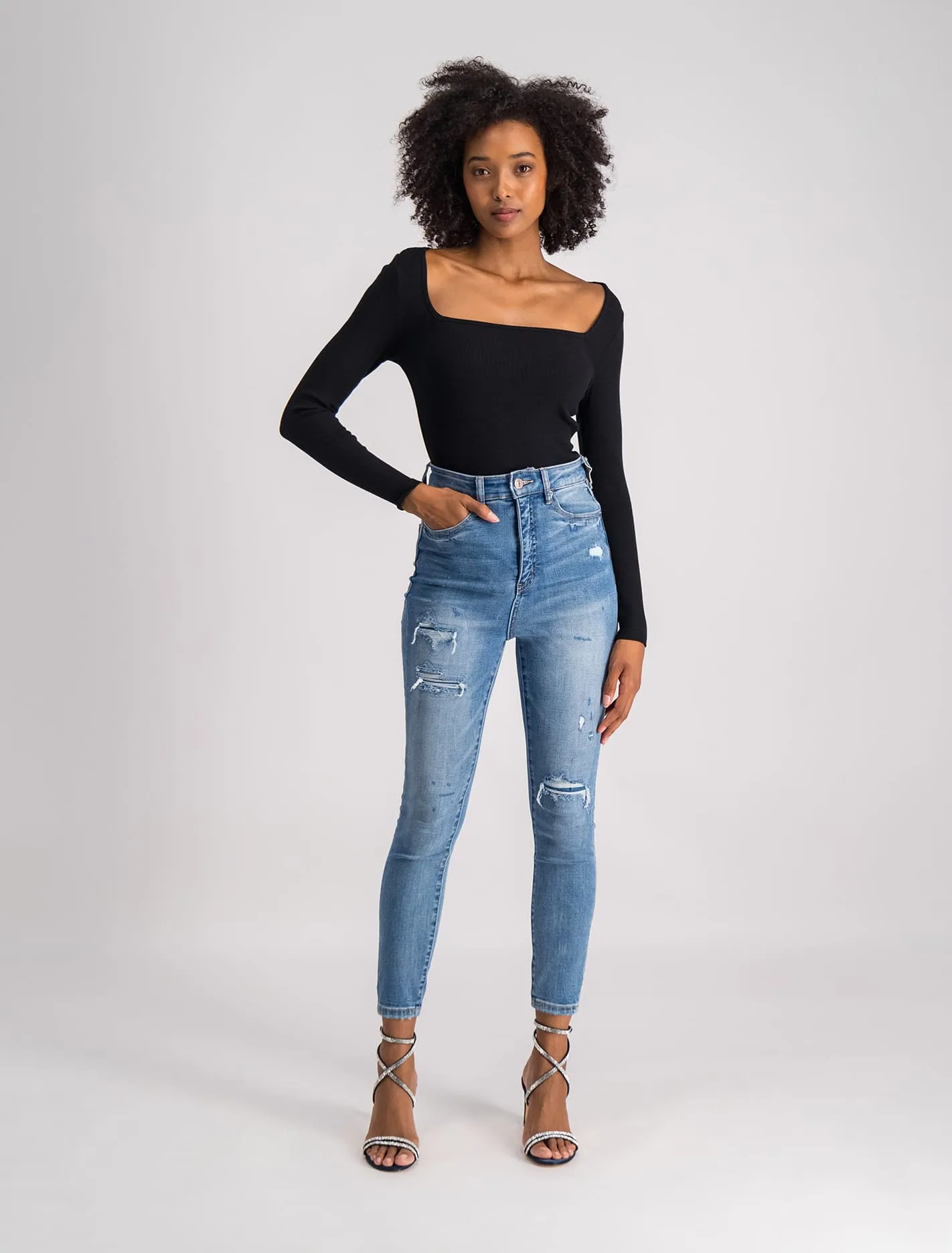 Mila Cropped High-Rise Skinny Jeans