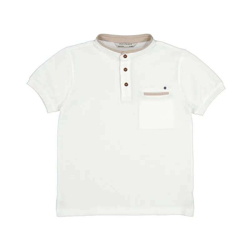 Nukutavake Boys Short Sleeve Polo with Mandarin Collar_ 6108