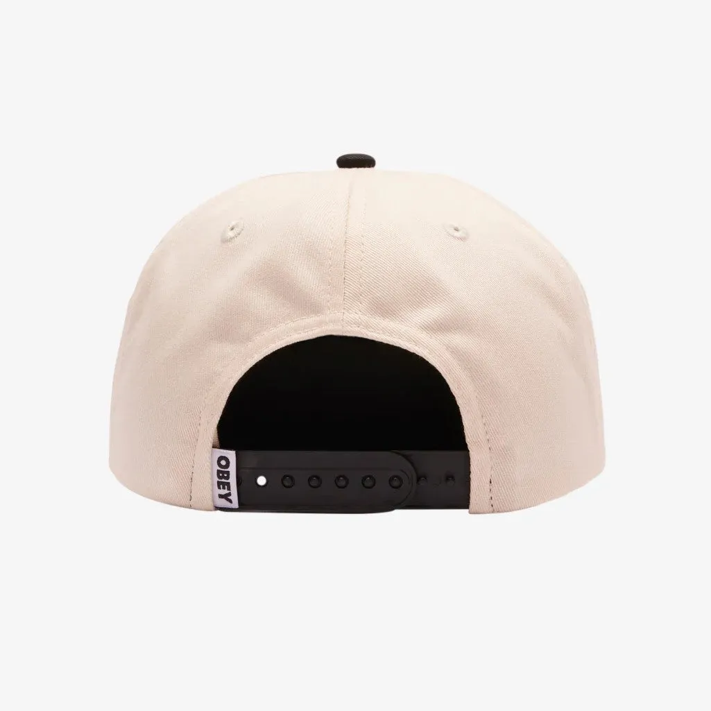 OBEY Case 5 Panel Snapback - White/Black