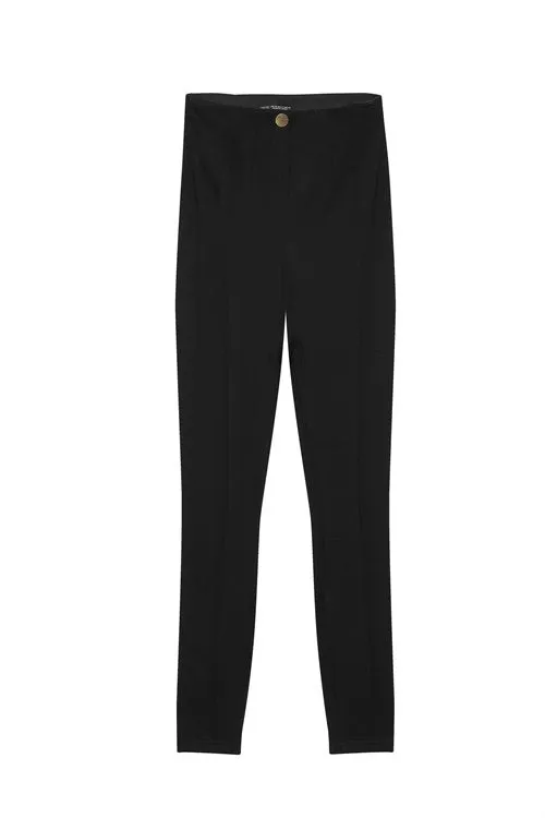 One Button Leggings - Black