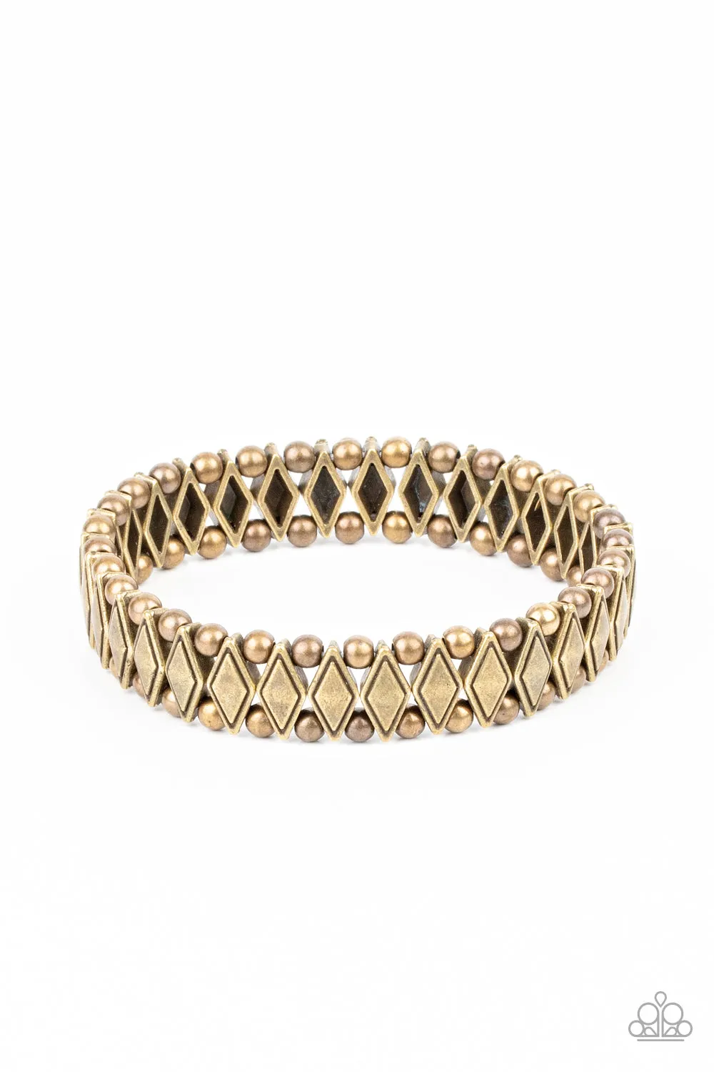 Paparazzi Abstract Advisory - Brass Stretchy Bracelet