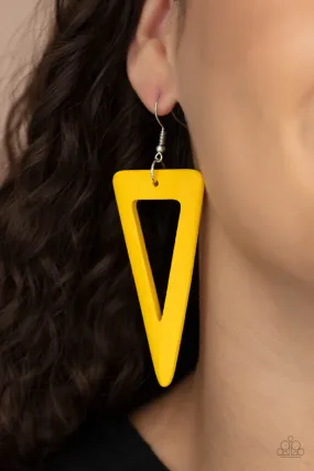 Paparazzi Accessories - Bermuda Backpacker - Yellow Earrings