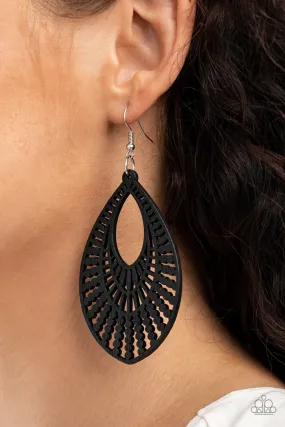 Paparazzi Accessories - Bermuda Breeze - Black Earrings