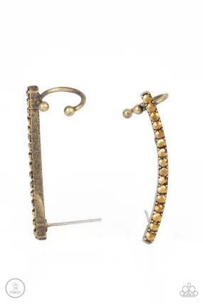 Paparazzi Accessories - Give Me The SWOOP - Brass Post Earring