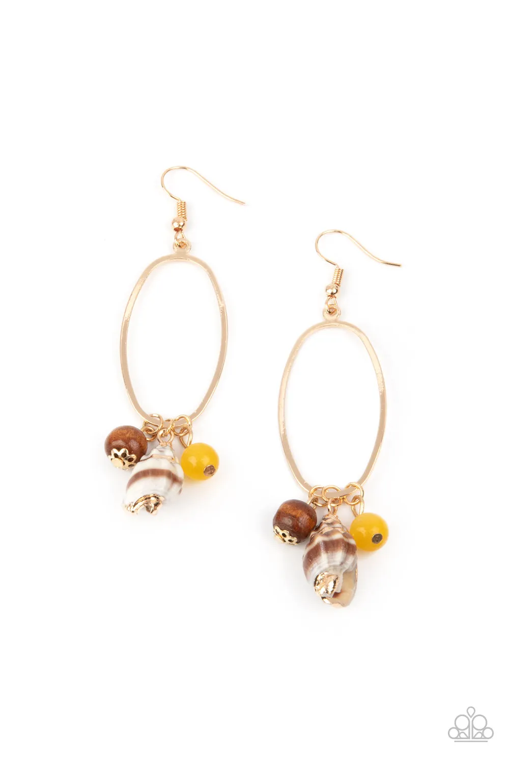 Paparazzi Accessories - Golden Grotto - Yellow Earrings