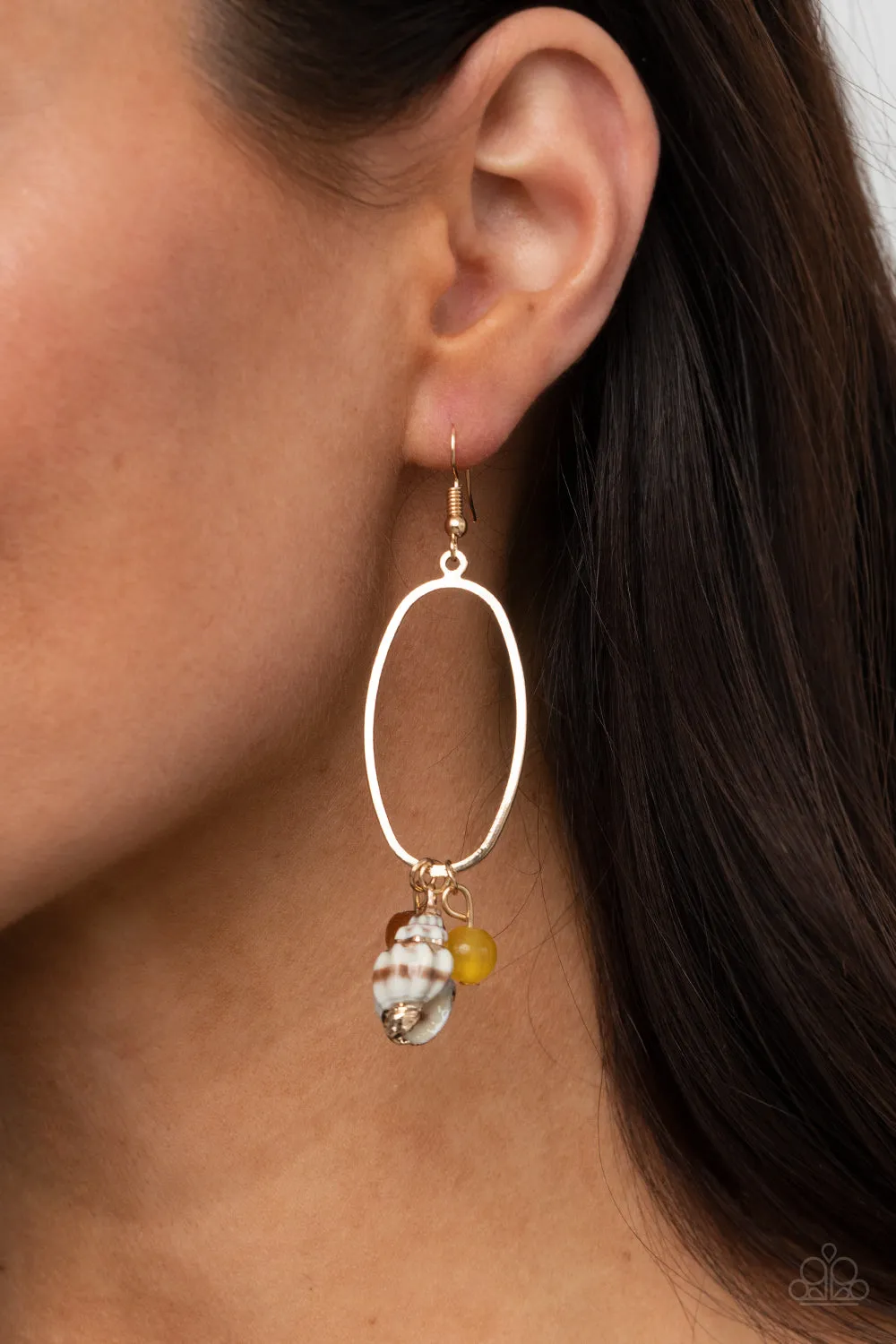 Paparazzi Accessories - Golden Grotto - Yellow Earrings