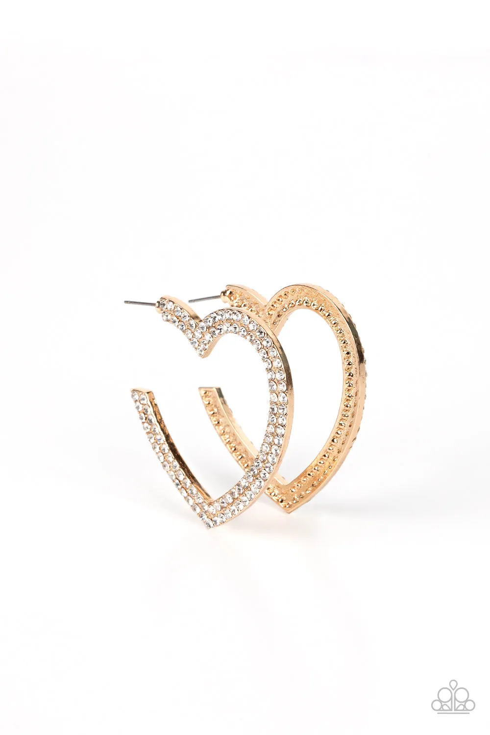 Paparazzi AMORE to Love - Gold Heart Hoop Earring