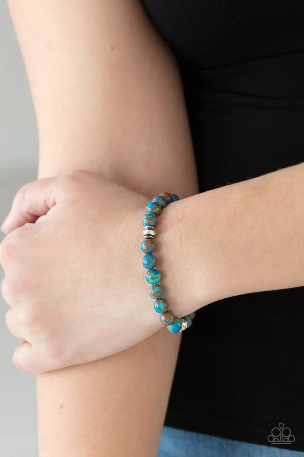 Paparazzi Awakened Blue Stretchy Urban Bracelet