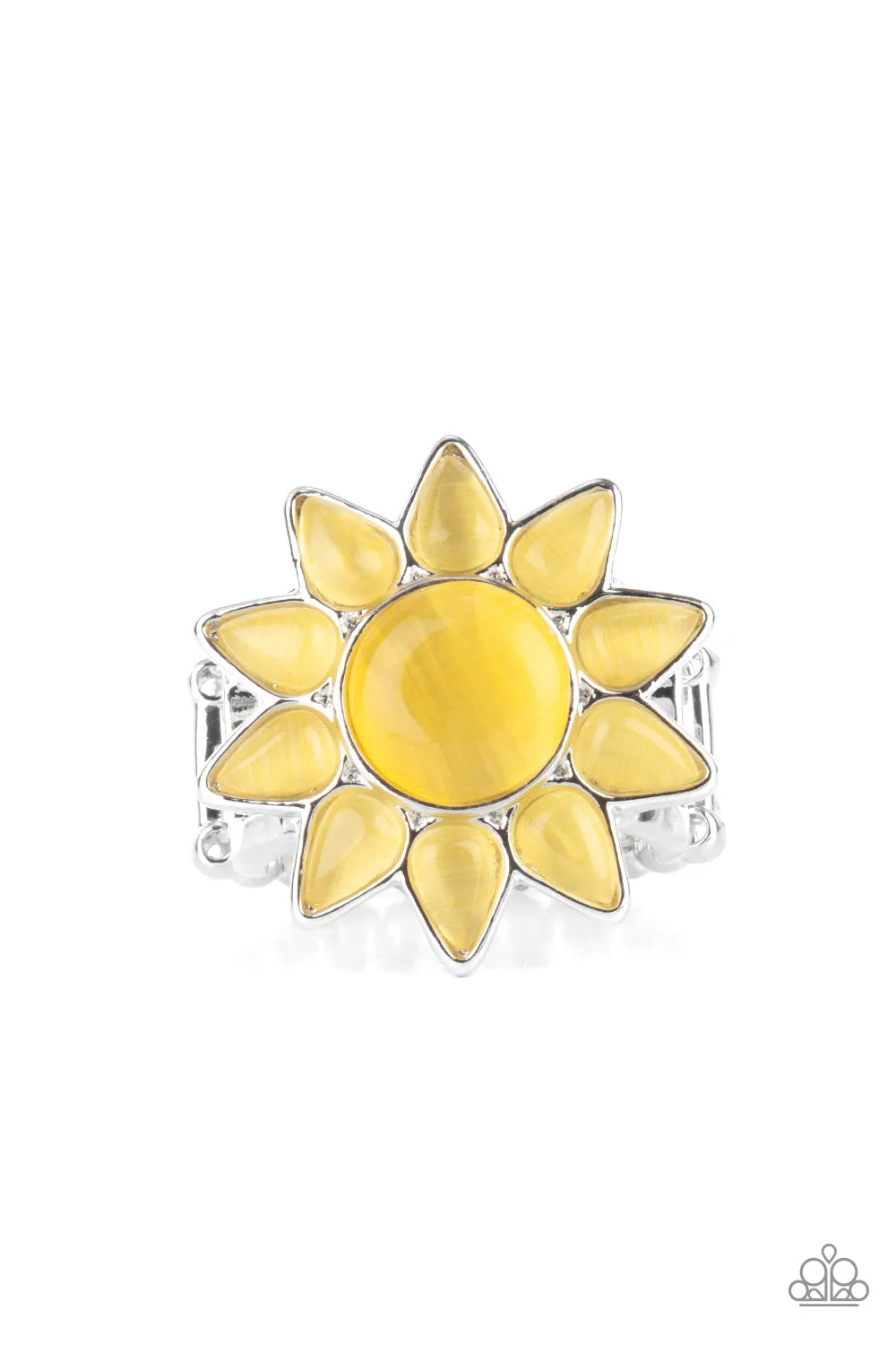 Paparazzi Blossoming Sunbeams - Yellow Floral Ring