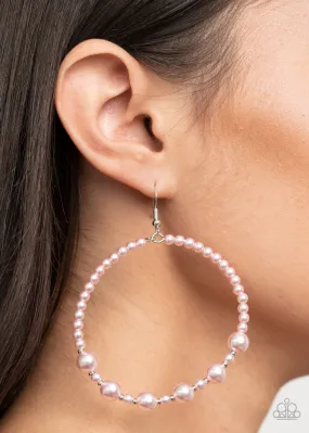 Paparazzi Boss Posh - Pink Pearl Earrings